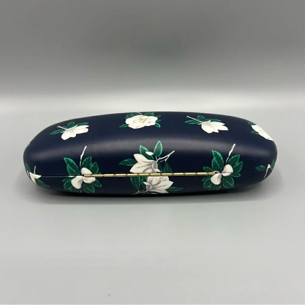 Draper James Blue White Floral Print Hard Shell Eyeglass Sunglass Case - Picture 2 of 5